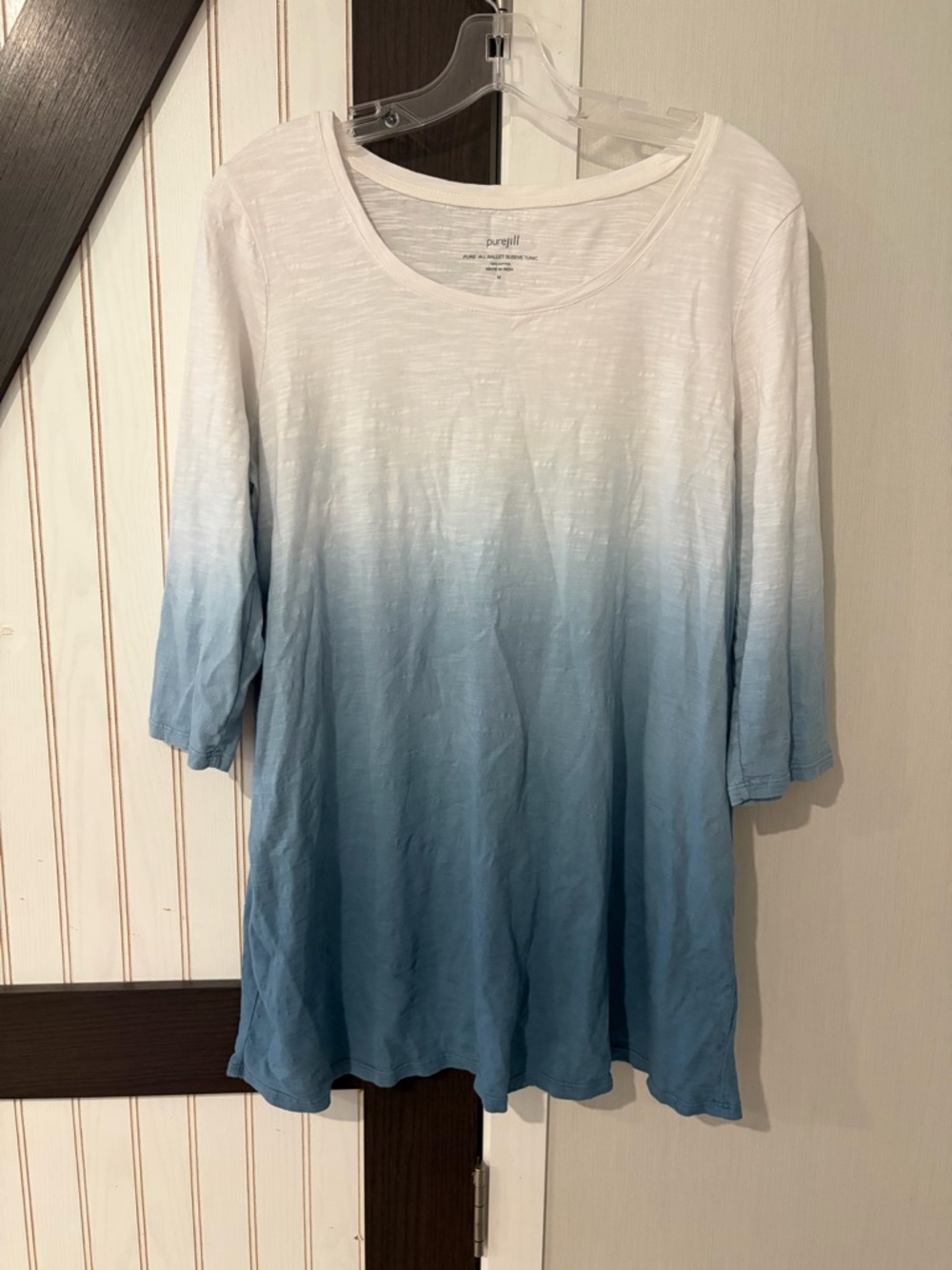 Women's Ombre Blue Scoop Neck Tee purejill med Ballet Sleeve